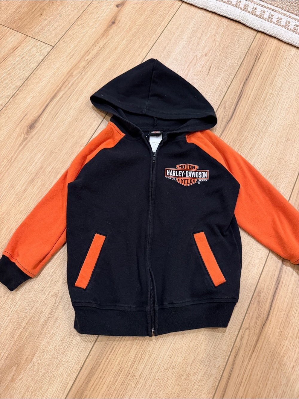 Harley-Davidson Black and Orange Kids Zip Hoodie